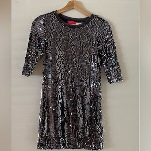 me.n.u. Shimmering Silver Sequin Dress size L